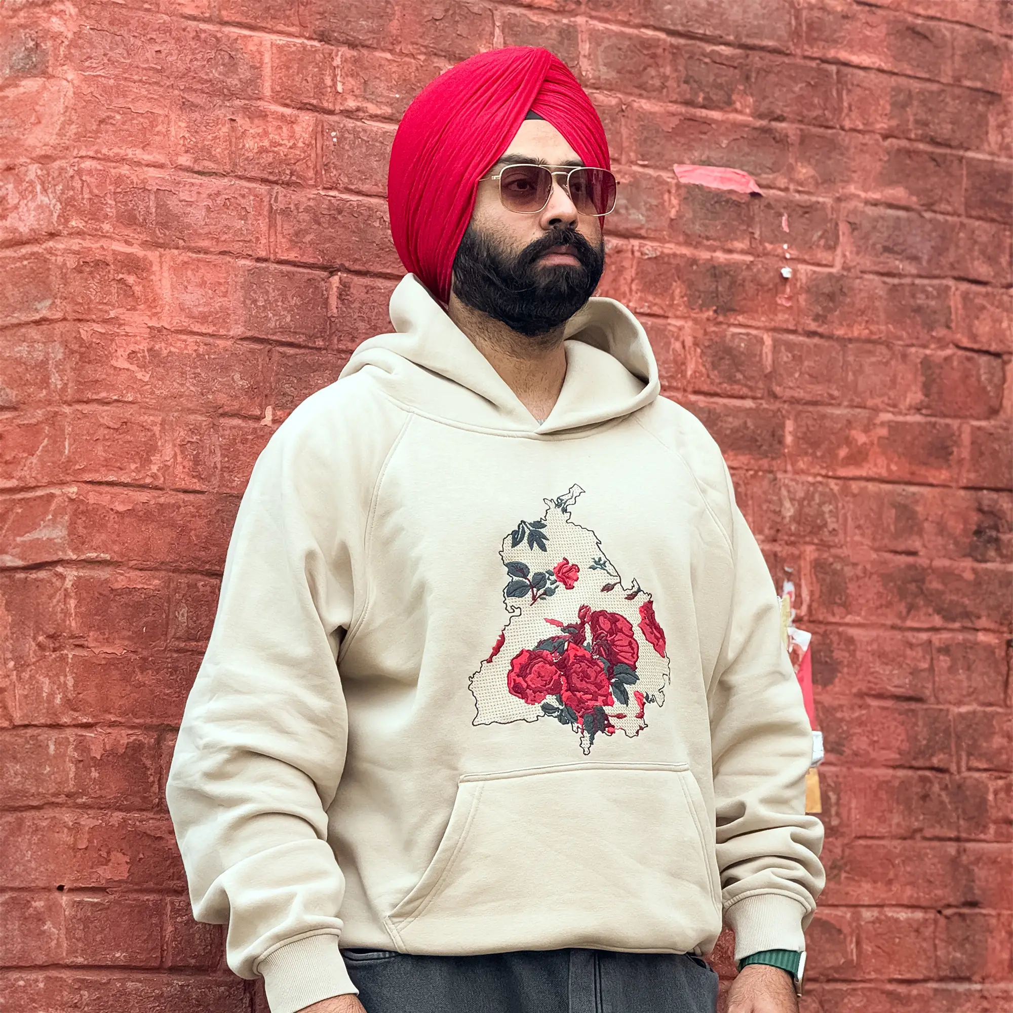 Khirda Punjab Embroidered Designer Hoodie