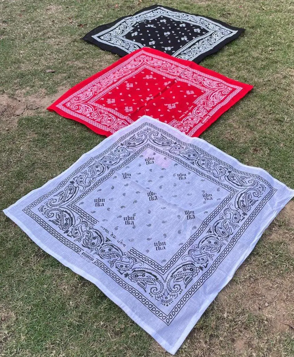 Bandanas Set Of 3 (Black, Red & White)