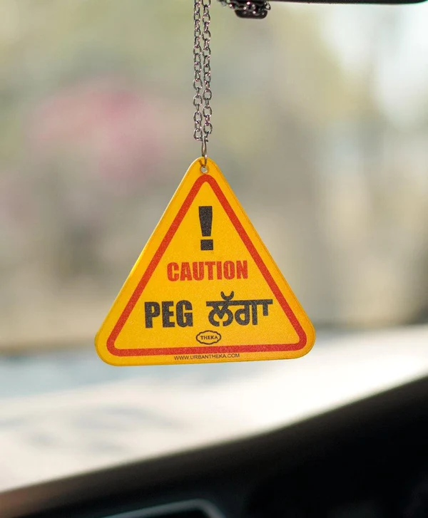 Caution Peg Lagga Car Hanging